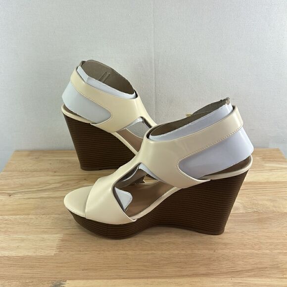I.N.C. International Concepts Valleri Wedge Sandals- Ivory Smooth- Size 10.5 NIB - Picture 4 of 8